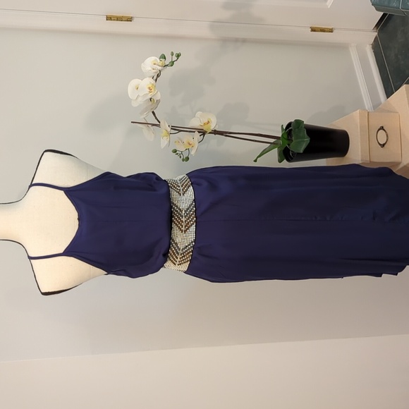 NWT - Blue Women's Cami Maxi Dress Sleeveless V Neck Solid Dress - Picture 5 of 13